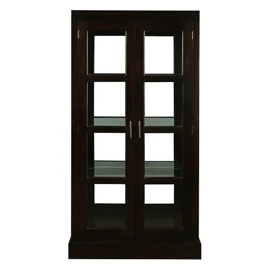 Stunning Mirror Back Display Cabinet - Dark Brown