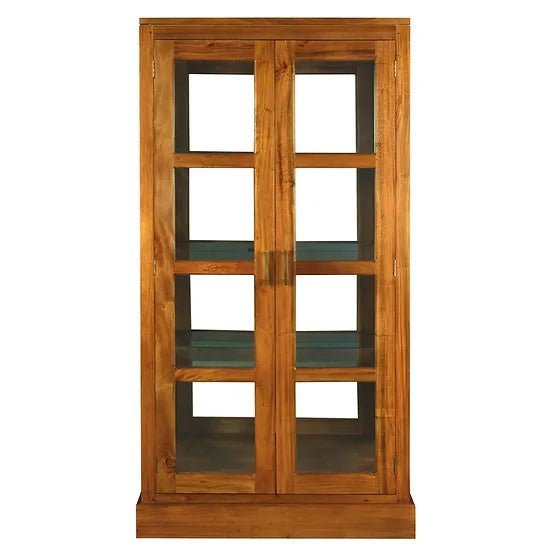 Stunning Mirror Back Display Cabinet - Light Brown