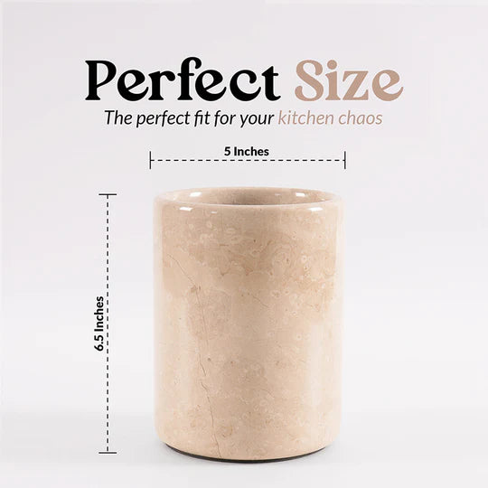 Sturdy Marble Utensil Holder - Verona