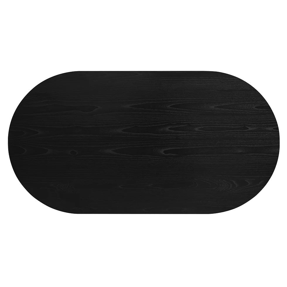 Sturdy Solid Oak Dining Table 160 x 85 cm - Black