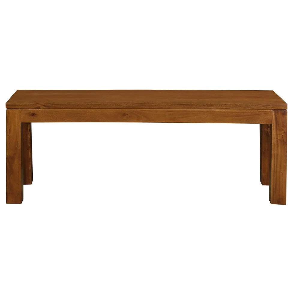 Sturdy and Stylish Solid Mahogany Bench - Light Brown