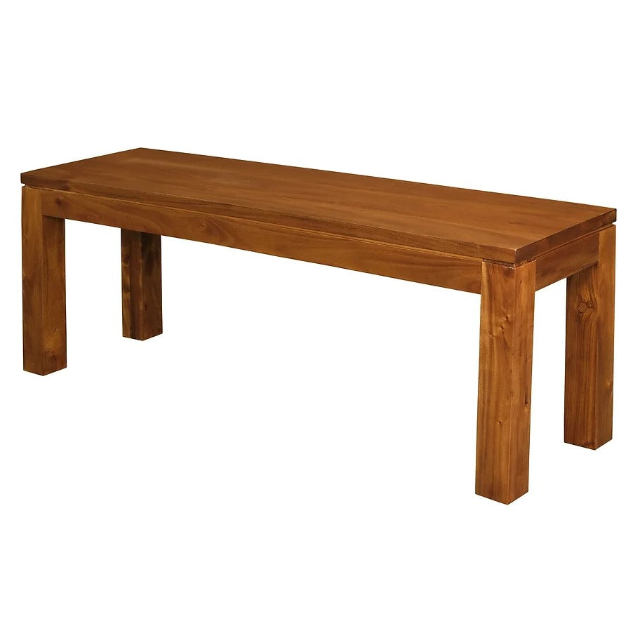 Sturdy and Stylish Solid Mahogany Bench - Light Brown