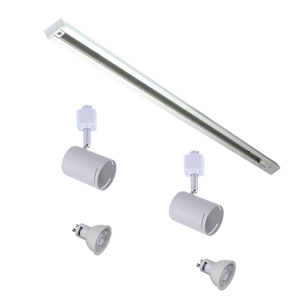 Stylish 2-Light White Track Kit (Available in 2 Colors)