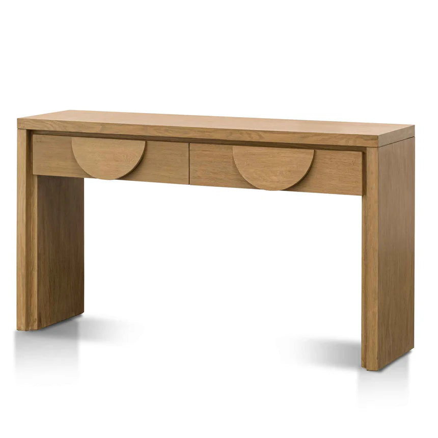 Stylish Console Table with Drawers - Dusty Oak