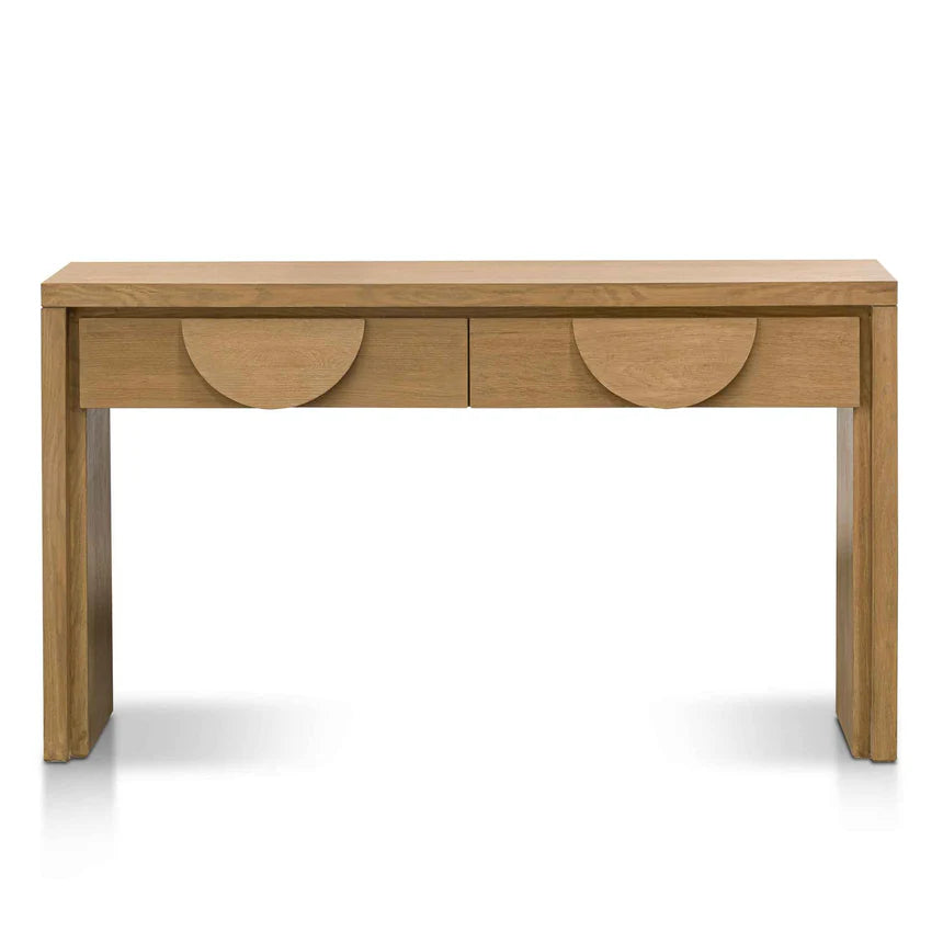 Stylish Console Table with Drawers - Dusty Oak