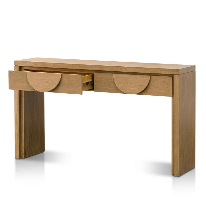 Stylish Console Table with Drawers - Dusty Oak