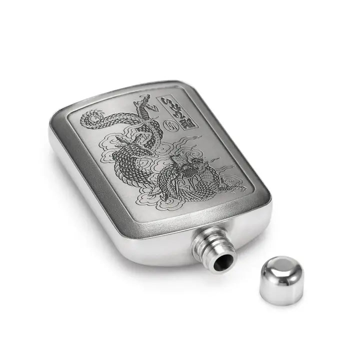 Stylish Limited Edition Dragon Pewter Hip Flask 150 ML