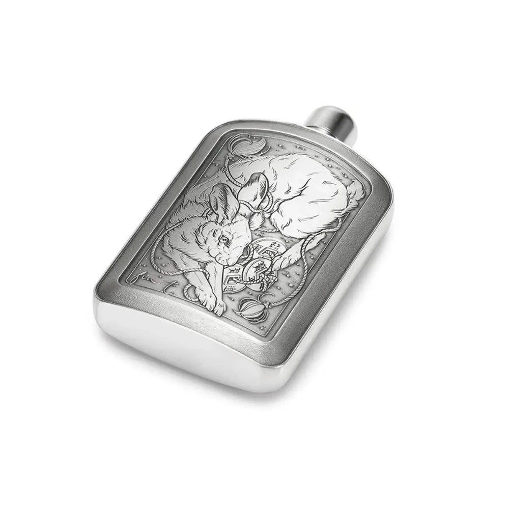 Stylish Limited Edition Fin Hare Pewter Hip Flask 150 ML