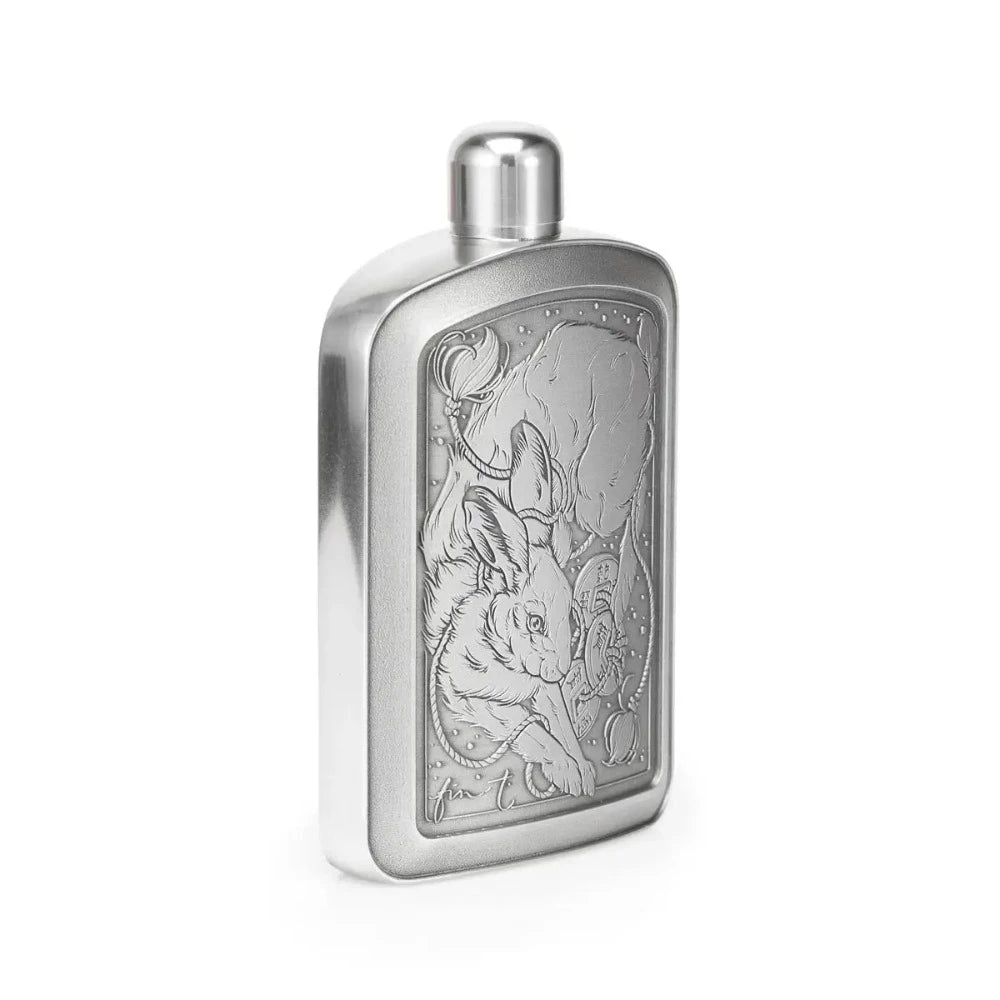 Stylish Limited Edition Fin Hare Pewter Hip Flask 150 ML