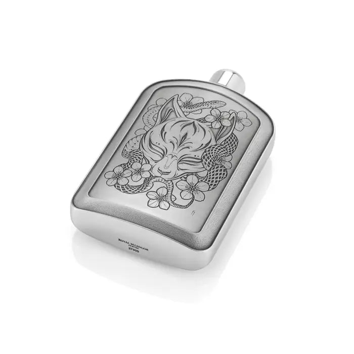 Stylish Limited Edition Kitsune Pewter Hip Flask 150 ML