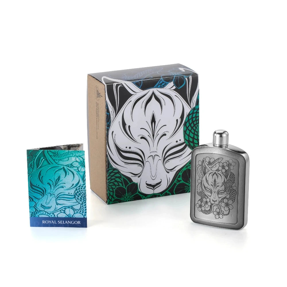 Stylish Limited Edition Kitsune Pewter Hip Flask 150 ML