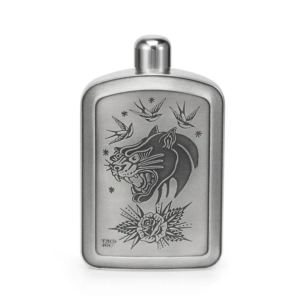 Stylish Limited Edition Taco Joe Panther Pewter Hip Flask 150 ML