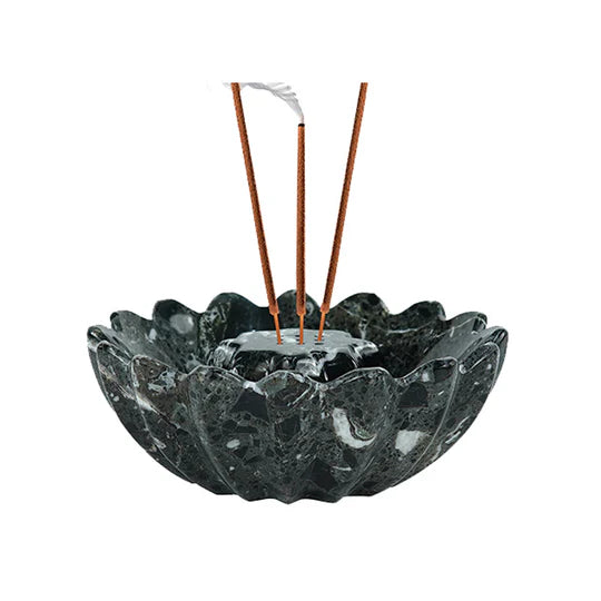 Stylish Marble Palo Santo Incense Holder - Black