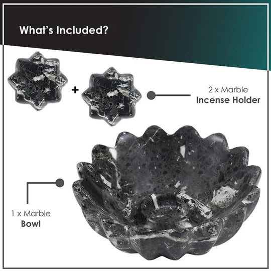 Stylish Marble Palo Santo Incense Holder - Black