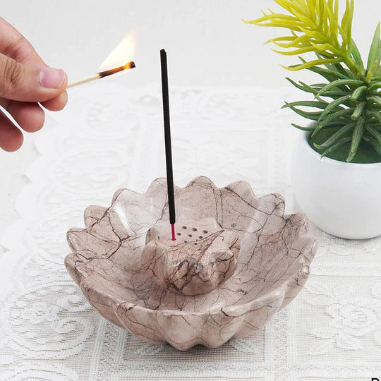 Stylish Marble Palo Santo Incense Holder - Brown