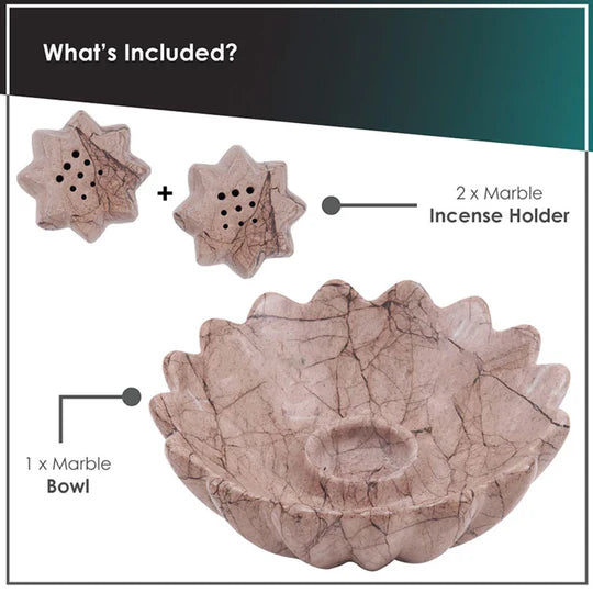 Stylish Marble Palo Santo Incense Holder - Brown