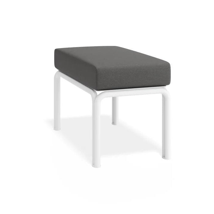 Stylish Outdoor White 2-Seater Cushion Sofa - Granite Grey