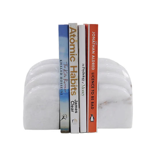 Stylish Shelve Decorative Shell Bookend - White