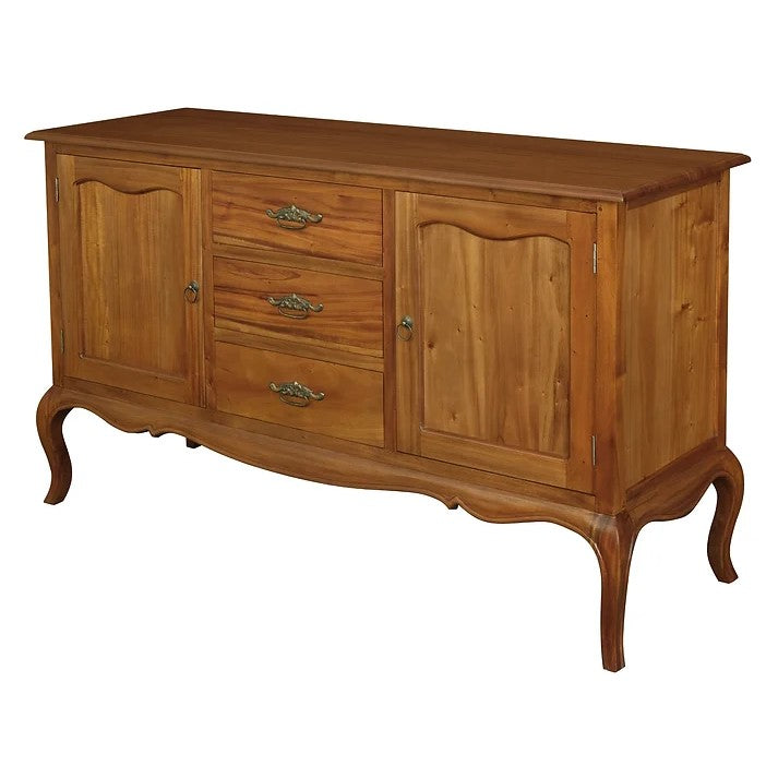 Stylish Storage Provincial Buffet with 2 Doors and 3 Drawers