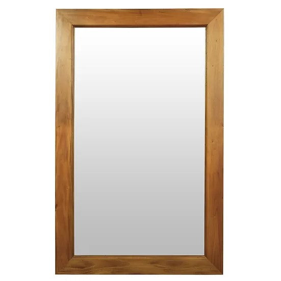 Stylish Timber Frame Floor Mirror 160 x 100cms - Light Brown