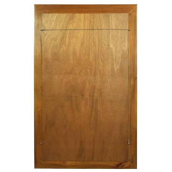 Stylish Timber Frame Floor Mirror 160 x 100cms - Light Brown