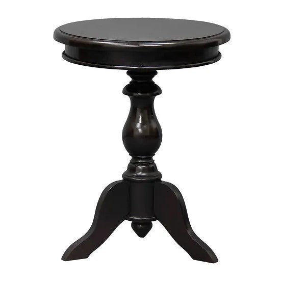 Stylish Utility Round Wine Table - Dark Brown