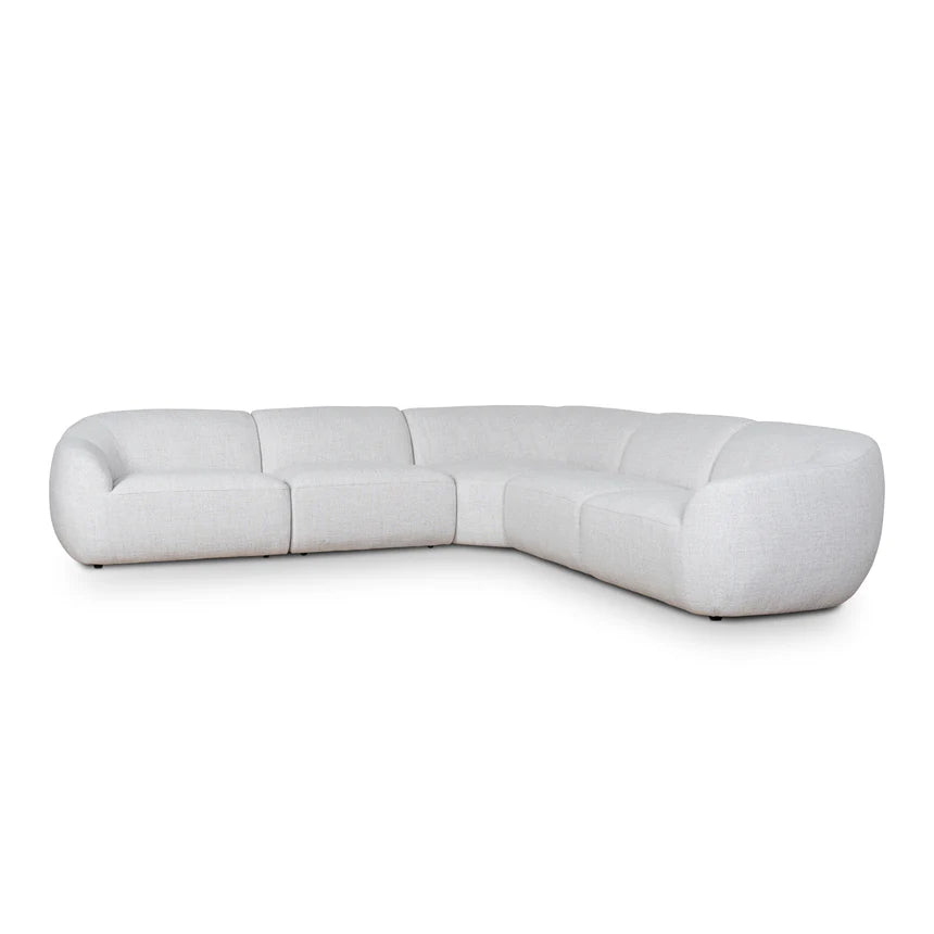 Stylish & Spacious Corner Fabric Sofa - Silver Grey