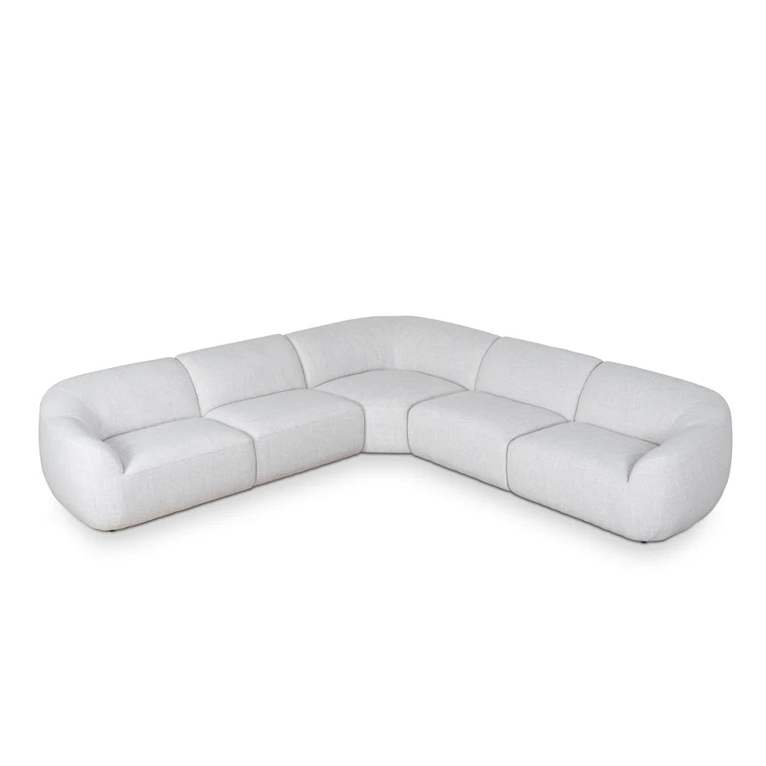 Stylish & Spacious Corner Fabric Sofa - Silver Grey