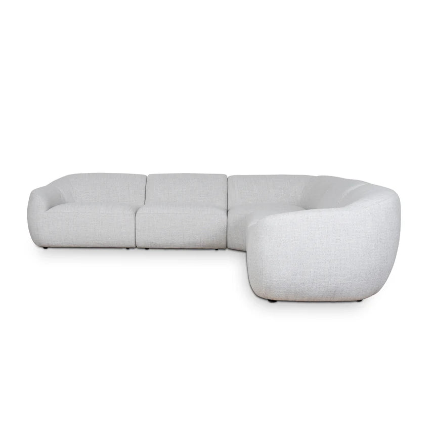 Stylish & Spacious Corner Fabric Sofa - Silver Grey