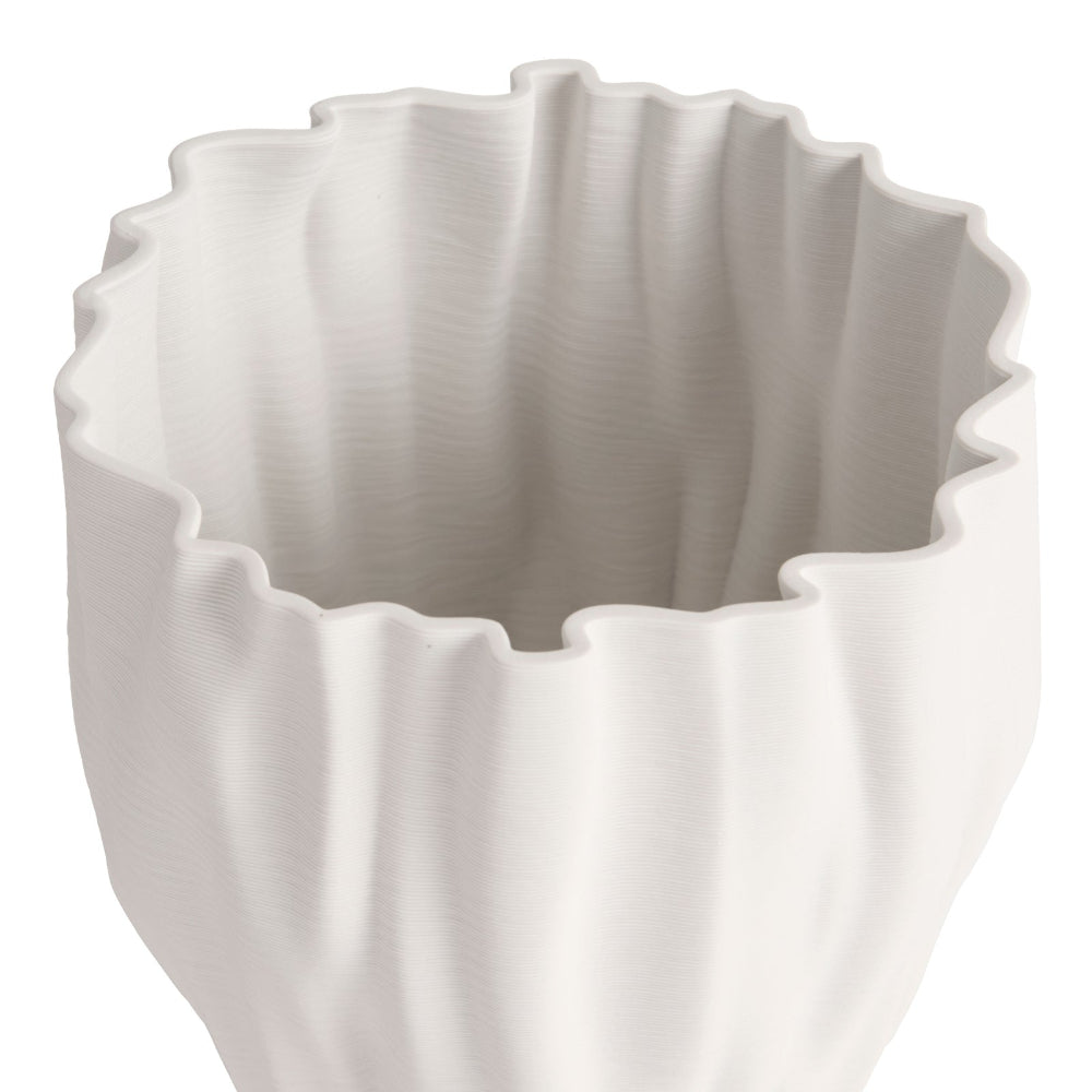 Subtle Charm and Refined White Ceramic Vase - 21cms