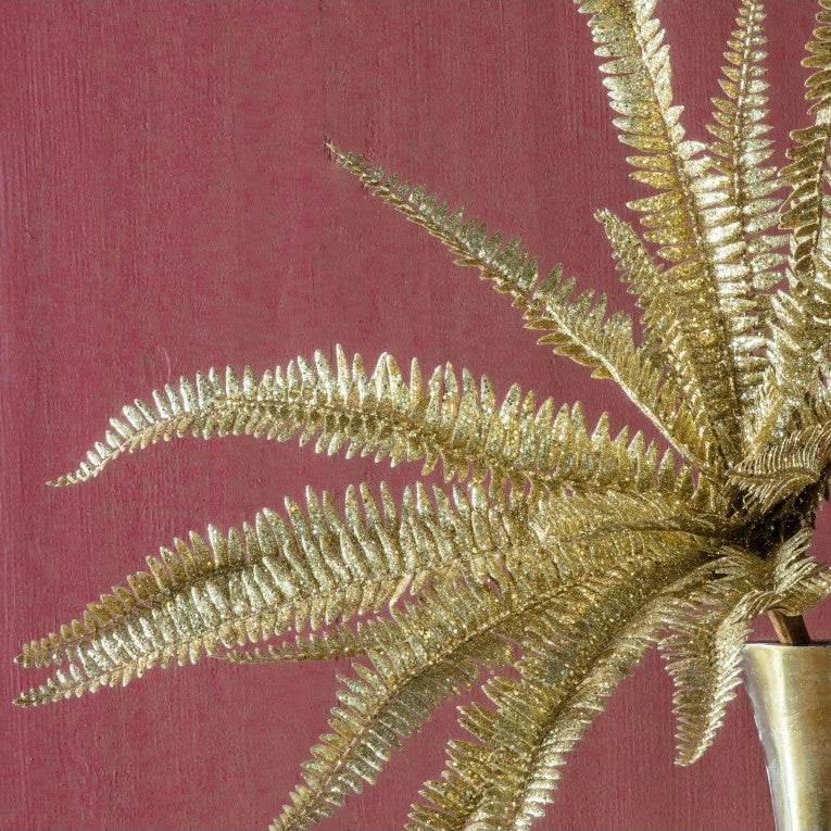 Artificial Boston Fern Spray - Gold