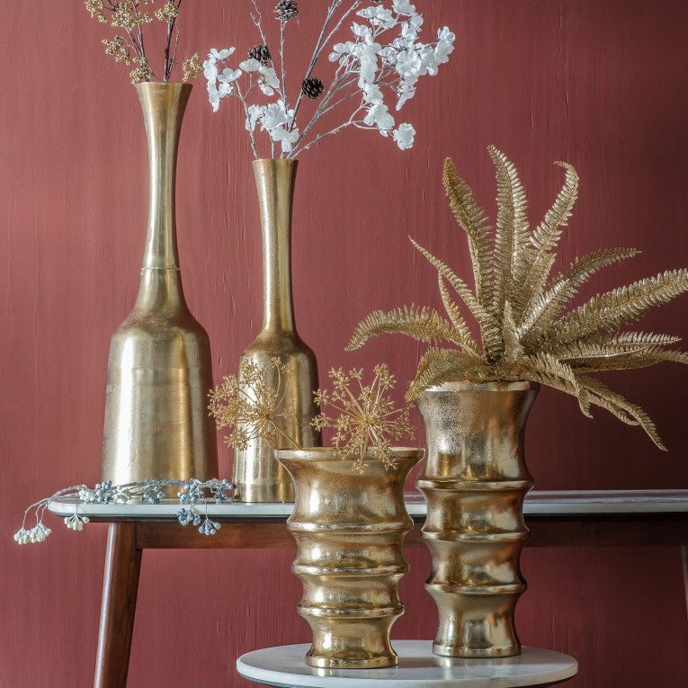 Artificial Boston Fern Spray - Gold