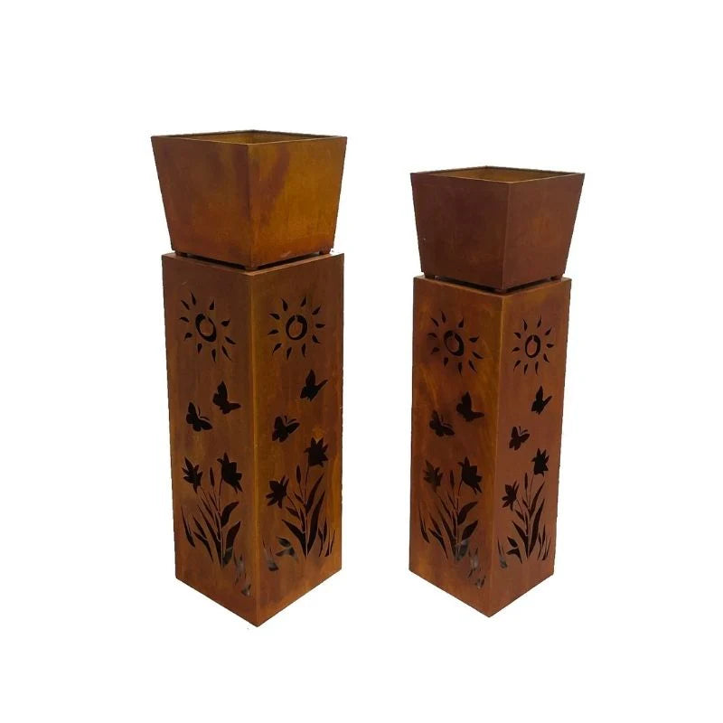 Sunshine Pattern 2 Square Planter on Pillar Base