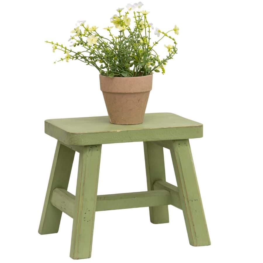 Sustainable Antique Green Milking Stool