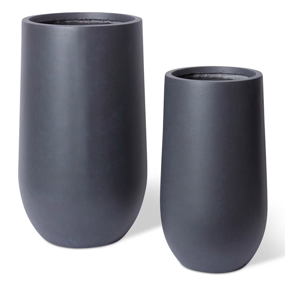 Sustainable Environment Plant Vases  - Black - Set of 2