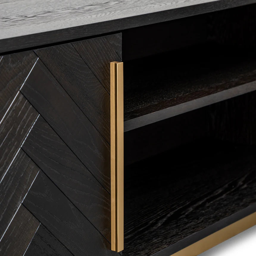 Sustainable Wide Sideboard - Black and Brass