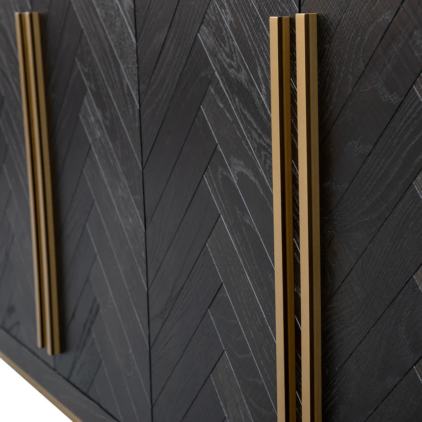 Sustainable Wide Sideboard - Black and Brass