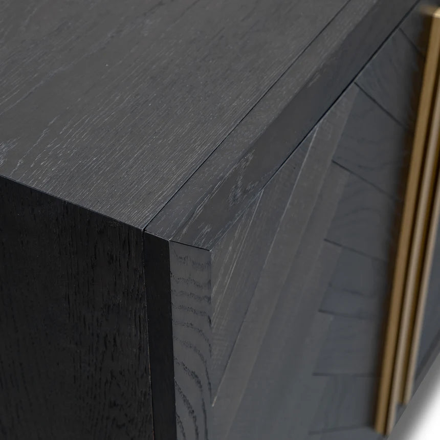 Sustainable Wide Sideboard - Black and Brass