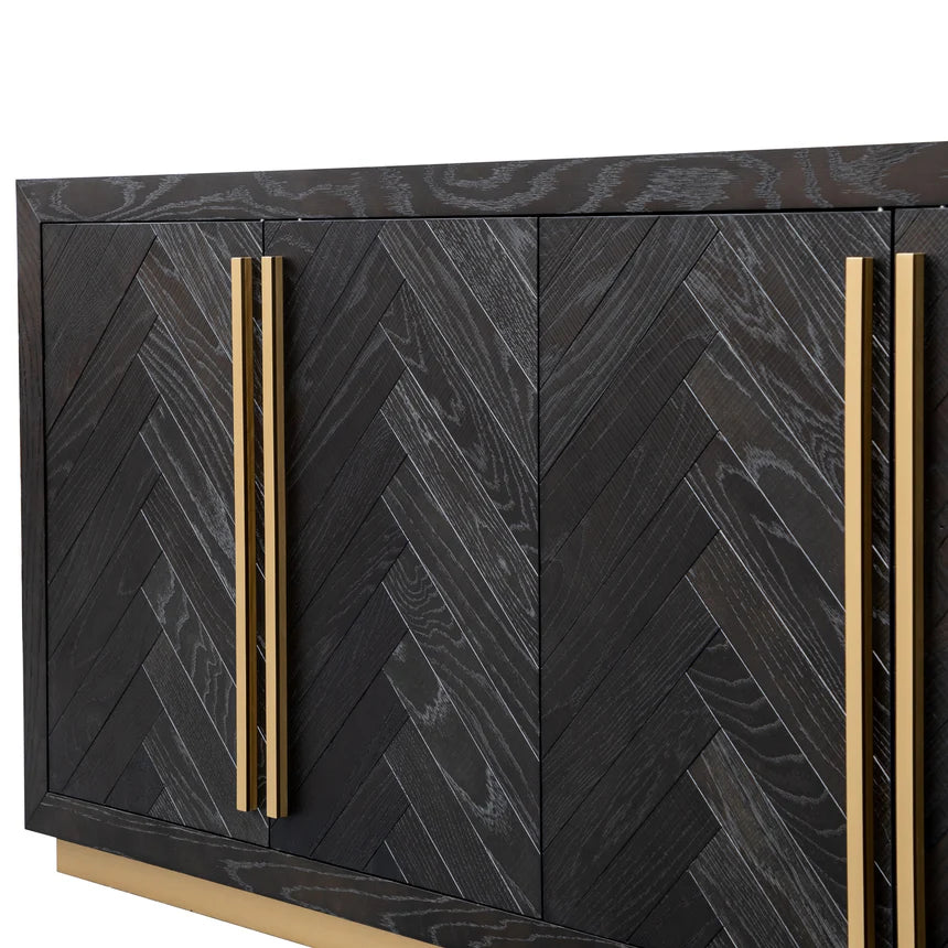 Sustainable Wide Sideboard - Black and Brass