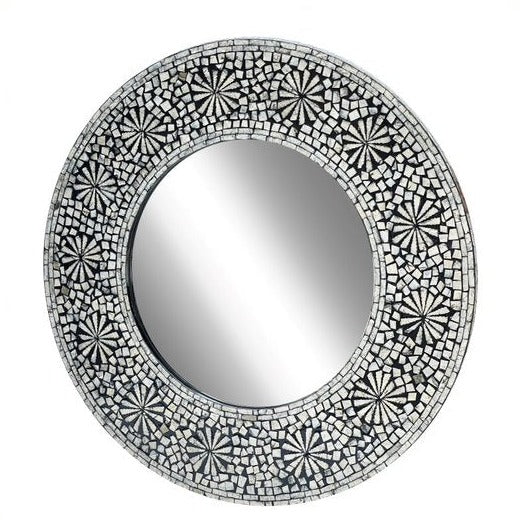 Swirl Elegance Mother of Pearl Wall Mirror 76cms