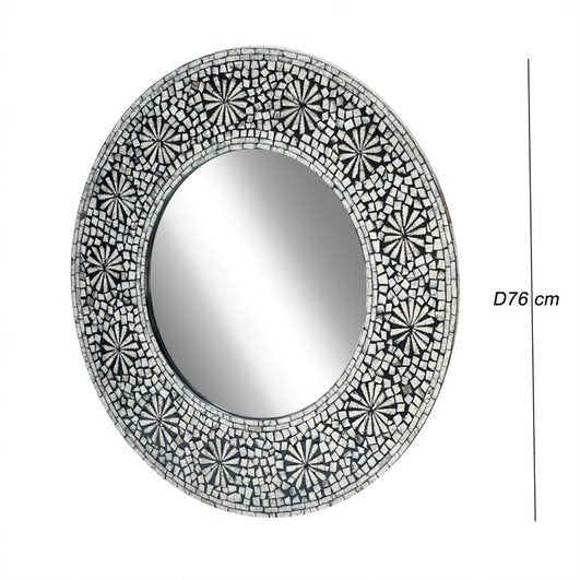 Swirl Elegance Mother of Pearl Wall Mirror 76cms