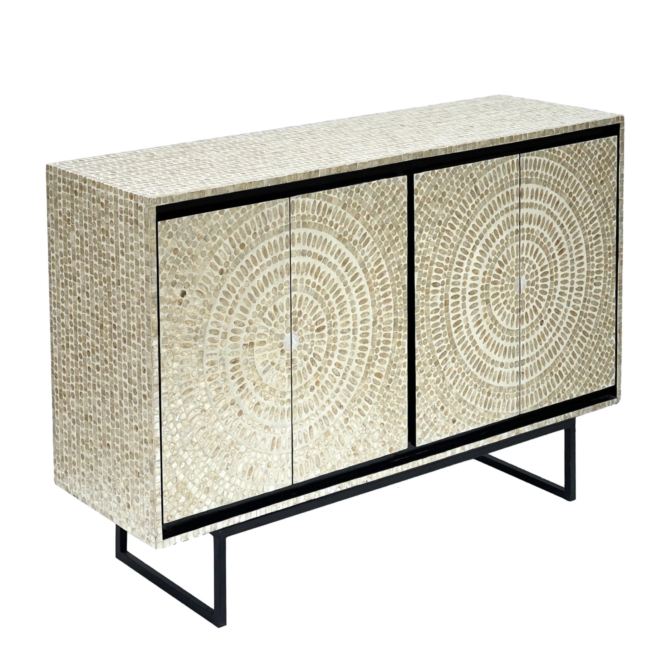 Swirl Handcrafted Mother of Pearl Inlay Sideboard