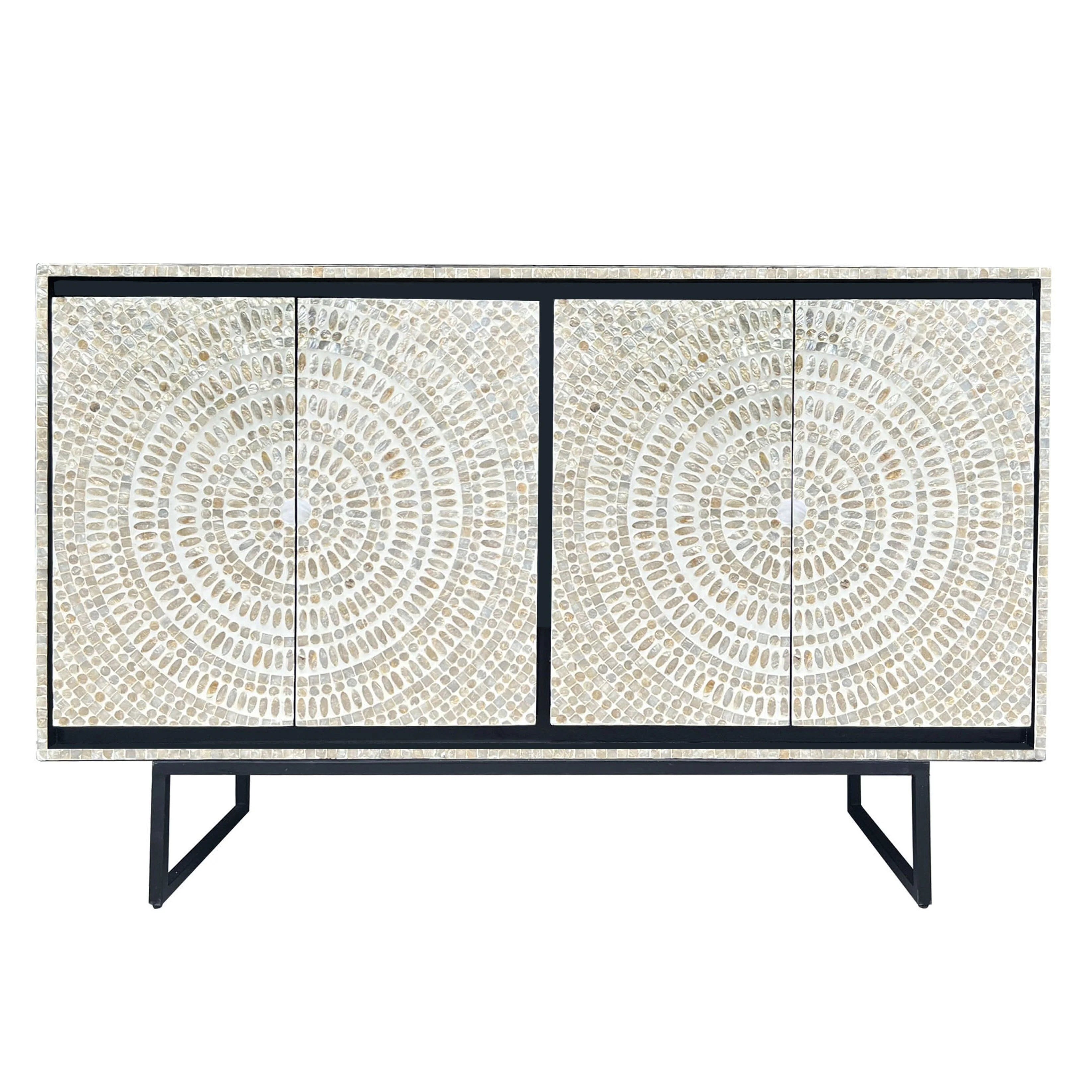 Swirl Handcrafted Mother of Pearl Inlay Sideboard