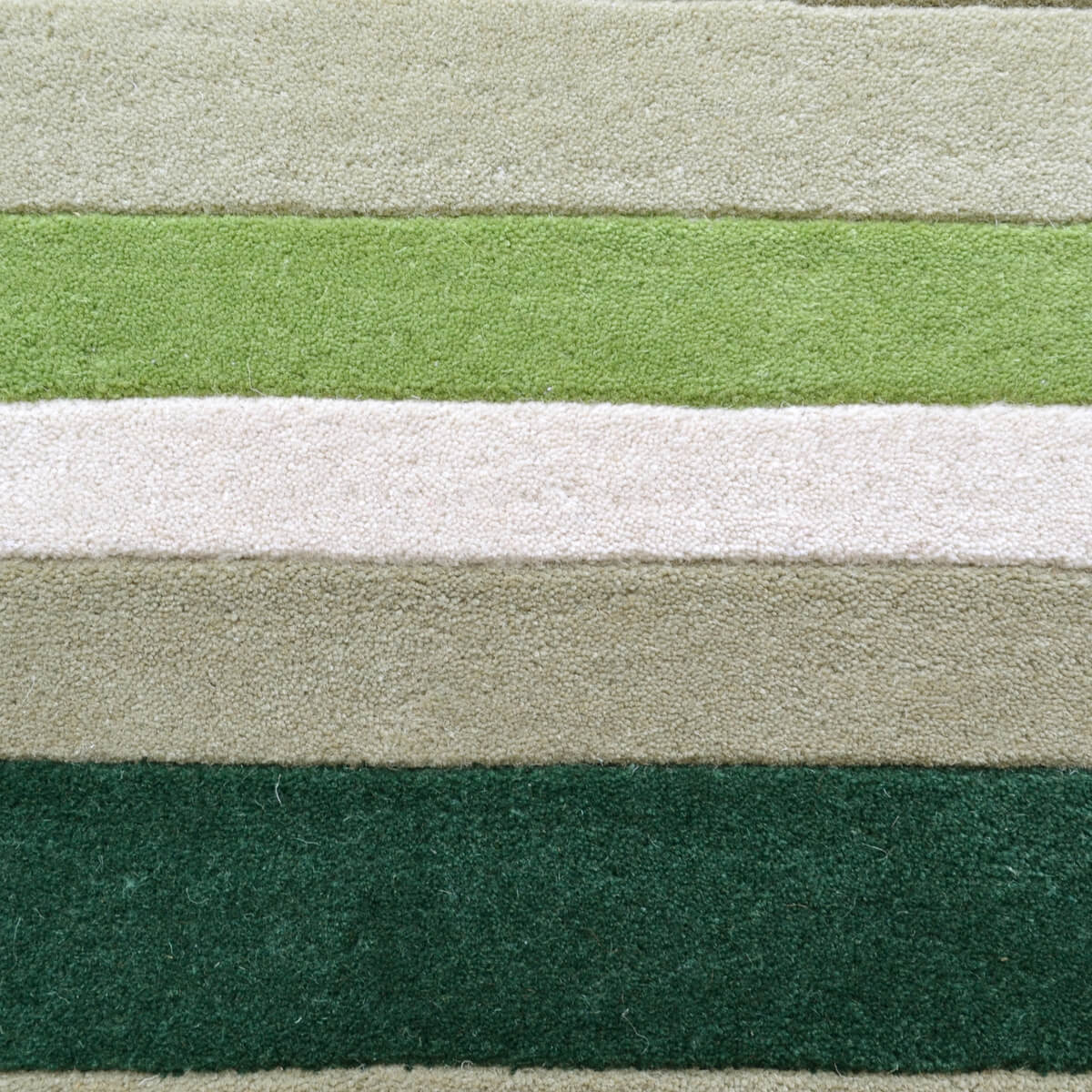 Symphony Stripes Handmade Woollen Rug - Green (Available in 3 Sizes)