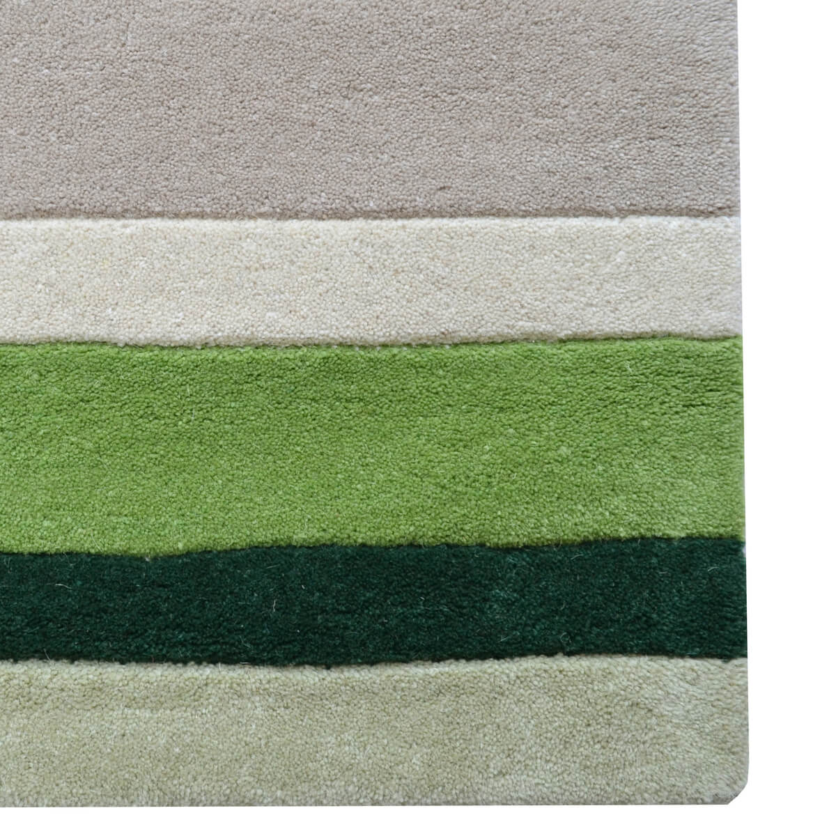 Symphony Stripes Handmade Woollen Rug - Green (Available in 3 Sizes)