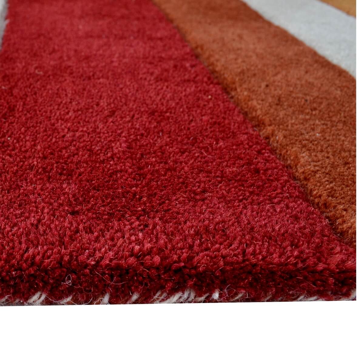 Symphony Stripes Handmade Woollen Rug - Terracotta (Available in 3 Sizes)