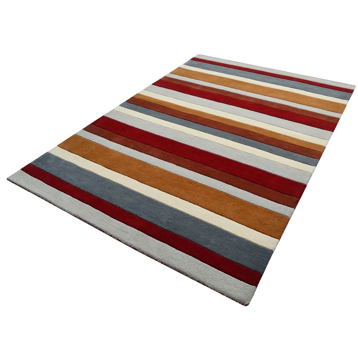 Symphony Stripes Handmade Woollen Rug - Terracotta (Available in 3 Sizes)