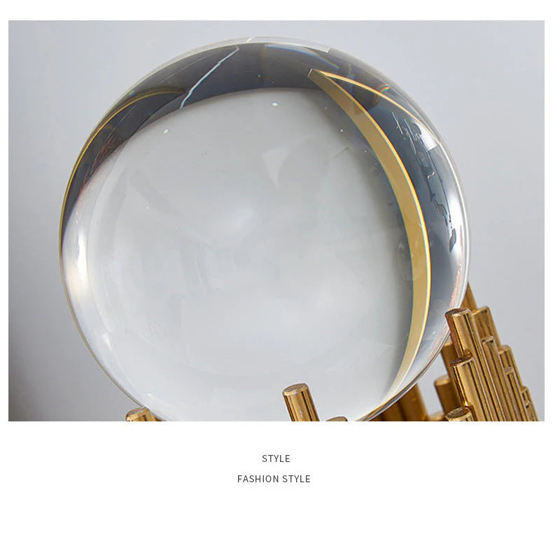 Tabletop Gold Metal Crystal Ball 23cms