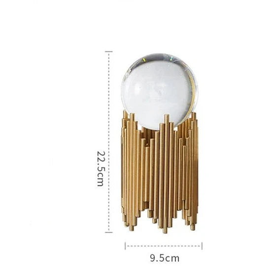 Tabletop Gold Metal Crystal Ball 23cms