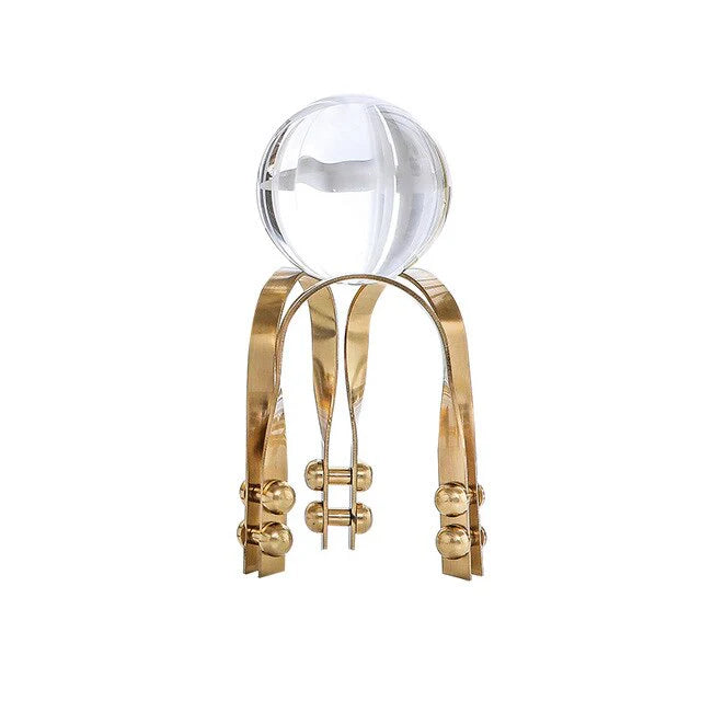 Tabletop Gold Metal Tri leg Base Crystal Ball 20cms